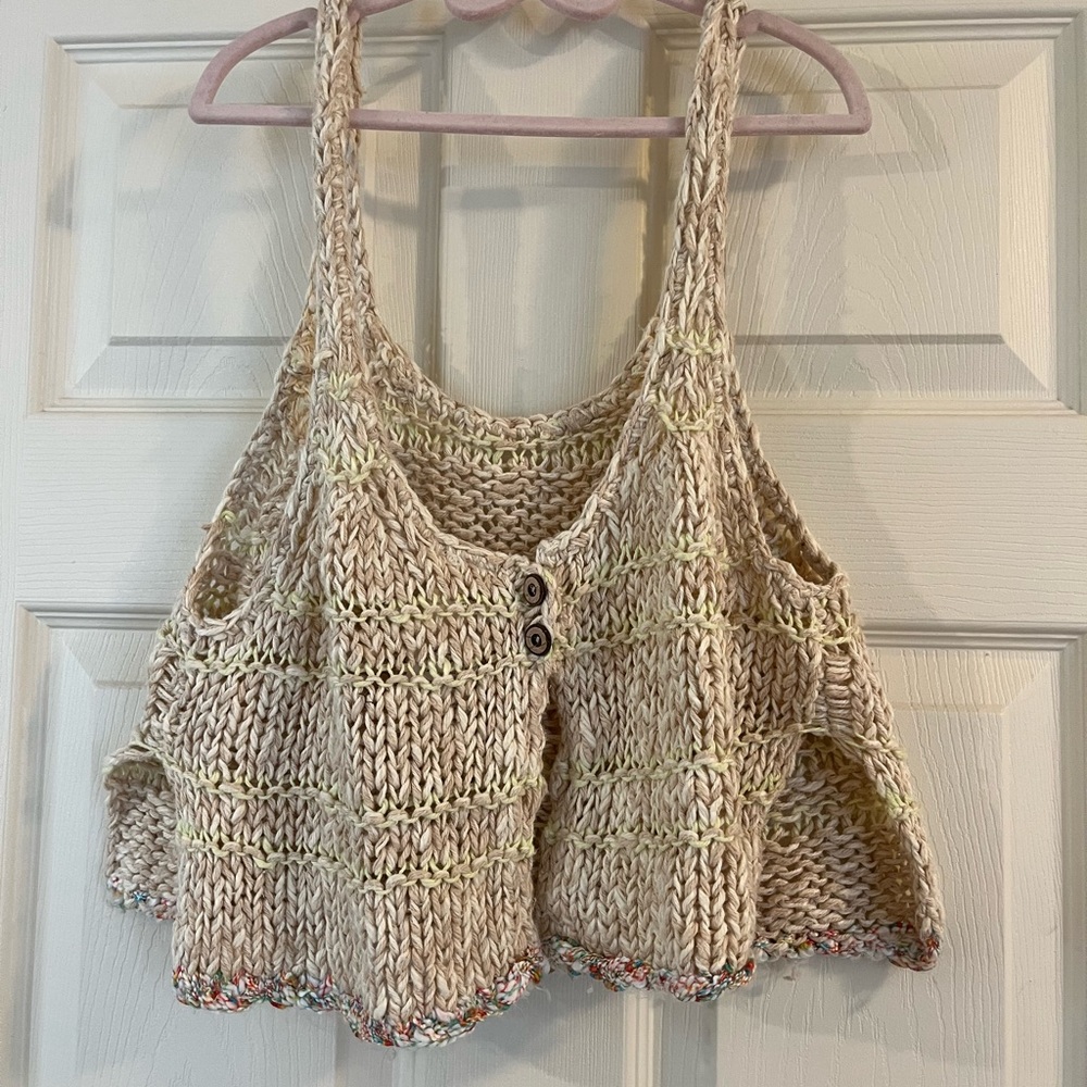 Free People Beige Knit Top
